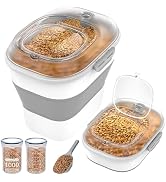 32-35 Lbs Dog Food Storage Container Wheels,Collapsible Dog Food Container | Pet Food Storage Con...