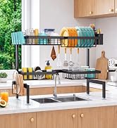 NestOrganix Over The Sink Dish Drying Rack, Dish Drying Rack for Kitchen | 4 Baskets Extendable L...