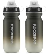 ROCKBROS Bike Water Bottle 2 Pack, 20oz | Lightweight Plastic Sports BPA Free Spill Proof Squeeze...