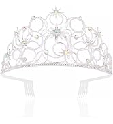Wecoe Crown for Women Girls - Sparkling Silver Rhinestone Princess Tiara With Secure Combs For We...
