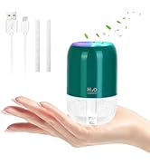 USB Powered Mini Humidifier for Bedroom, Portable 200ml Small Cool Mist Auto Shut-Off Desk Humidi...