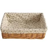 Storage basket,Woven handmade baskets for storage with liners,Rectangle storage bins for shelves,...