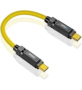 Poyiccot Short USB C to USB C Cable 20cm/ 7.8inch, 140W Short USB C Charger Cable, 20Gbps PD3.1 T...