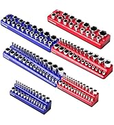 Socket Organizer Magnetic Socket Tray,NOEAIKE 6-Pack SAE & Metric 1/2,3/8,1/4 Inch Drive Socket H...