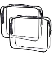 Cosywell Clear Toiletry Bag Quart Size Bag 2Pcs Travel Makeup Cosmetic Bag PVC Toiletries Cosmeti...
