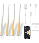 V-Shape 4-Pack 12" Smart LED Under Cabinet Lighting - Alexa & Google Assistant Compatible, Dimmab...
