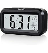 Miowachi Digital Alarm Clocks for Bedrooms Battery Operated,Snooze,Night Light Easy Setup Small C...