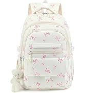 PRLINJSK Girls Backpack for College High Middle School, Cute Teen Bookbag | Aesthetic Backpacks f...