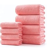 Lumimi Towel Set of 8 Very Soft Microfiber 4 Bath and 4 Hand Towels Quick Dry Light Weight for Ba...