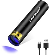 DARKBEAM UV Flashlight 365nm Black Light, Mini & Powerful Woods Lamp USB -C LED Rechargeable, Bla...
