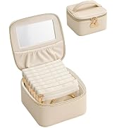 Lolalet Travel Jewelry Organizer for Women, Jewelry Case with Mirror | 8 Velvet-Lined Pouches, Cl...
