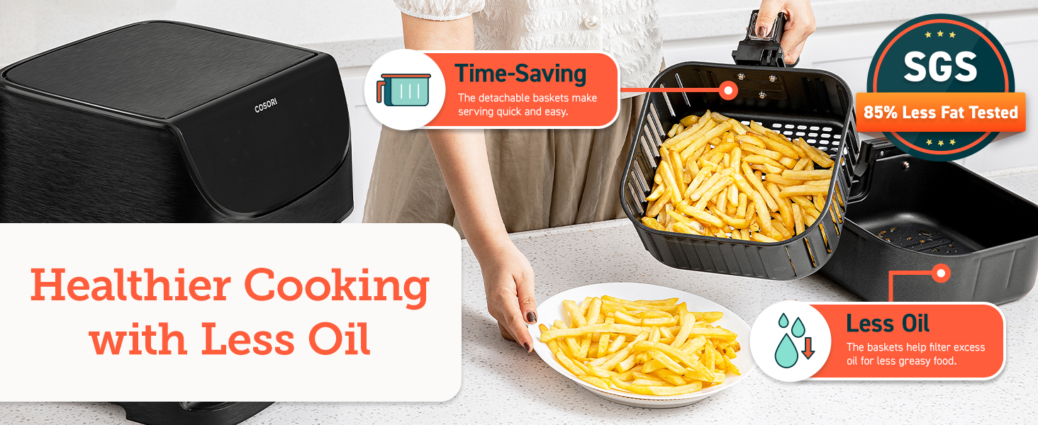 COSORI AIR FRYER CP168 HEALTHIER COOKING WITH LESS OIL