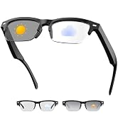 HAIXINDA Smart Glasses, Bluetooth Blue light Glasses with Half Frame Design, Color-Change Lenses,...