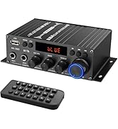 LiNKFOR Stereo Audio Amplifier with Bluetooth 5.0, 40W x 2 Power, LCD Display, Mic Input, Multi S...