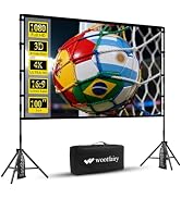 Projector Screen with Stand, Wootfairy 100 inch Foldable and Portable Projection Screen 16:9 4K H...