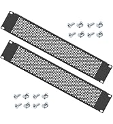 2U Vented Panel, LIYVZ 19'' Rack Mount Blank Rack Venting Panel 2 Pack | 1.2mm Cold-rolled Steel,...