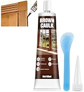 kuailaya Brown Silicone Caulk, Brown Caulking for Wood Waterproof Durable Strong Elastic Excellen...