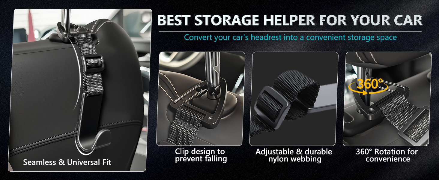 Car Seat Storage Hooks