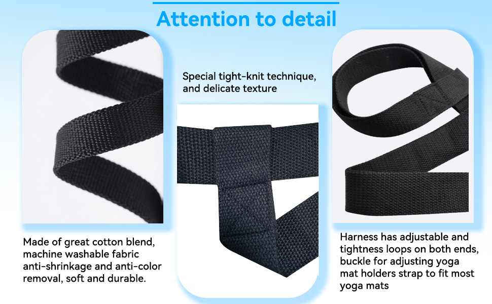 High-quality cotton blend, tight knit, adjustable loops, buckle