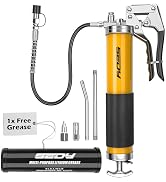 SEDY Heavy Duty Grease Gun Kit - 14oz Free Grease Tube 8000 PSI Pistol High Pressure Flexible Hos...