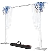 Qoolfoto Pipe and Drape Backdrop Stand, 10x10ft Heavy Duty Adjustable Backdrop Frame with Metal B...