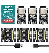 Lonely Binary 3-Pack ESP32 Gold Edition with PinPulse Shield (Breakout Board) WiFi Bluetooth Deve...