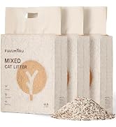 FUKUMARU Tofu Cat Litter, 18 LBS Clumping Cat Litter Flushable, Dust Free, Natural, Unscented, Li...