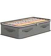 KUHEITAER Under Bed Storage, Non-Woven Fabric Underbed Storage Bins with Clear Top – Foldable Clo...
