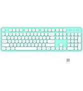 Links9+ Wireless Bluetooth Keyboard, Retro Typewriter Style Keyboard, Full-Size with Round Keycap...