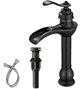 BWE Vessel Sink Faucet Oil Rubbed Bronze Bathroom Faucet with Pop Up Drain Assembly and Supply Ho...