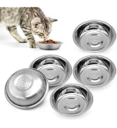 MicoSim Stainless Steel Cat Bowl-Shallow Wide Flat Cats Food Bowls,Metal Kitten Dishes Whisker Fr...