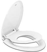 Hibbent Elongated Toilet Seat with Built-in Potty Training Seat, Magnetic Kids Toilet Seat Lid wi...