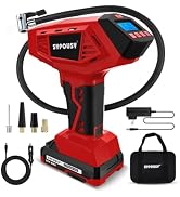 Upgraded Tire Inflator Portable Air Compressor, 160PSI Cordless Air Pump with 20V Rechargeable Ba...