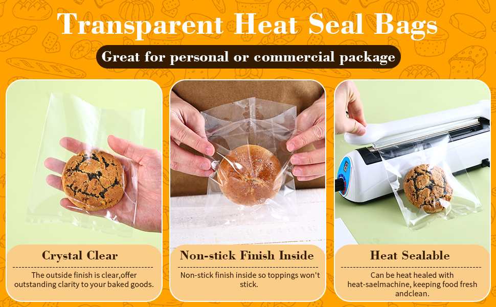 Transparent Heat Seal Bags for Cookies
