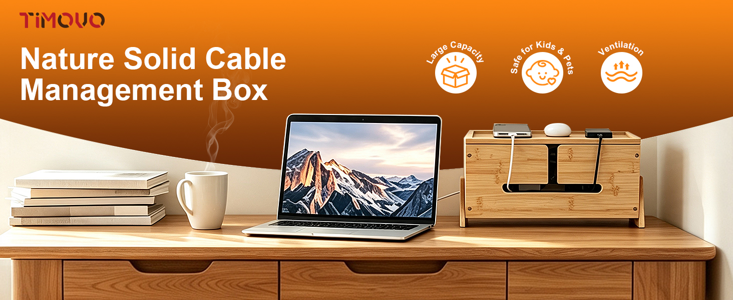 cable management box, wooden box, wood box, cord hider box, cable management