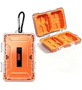 Outdoor Portable Memory Card Case for TF Micro SD CF-A/B XQD SIM (Orange) | Compact for Outdoor, ...
