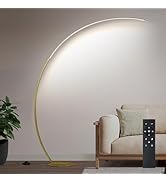 Torondo Dimmable LED Floor Lamp with 3 Color Temperatures, Ultra Bright 2000LM Gold Arc Floor Lam...