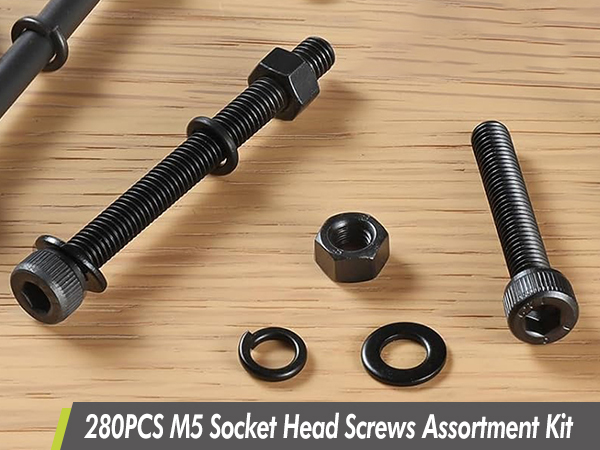 280PCS M5 Socket Head Screws Assortment Kit