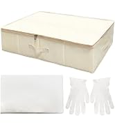 Wedding Dress Storage Box, Wedding Dress Preservation Box with 40 Sheets and 1 Pair Microfiber Gl...