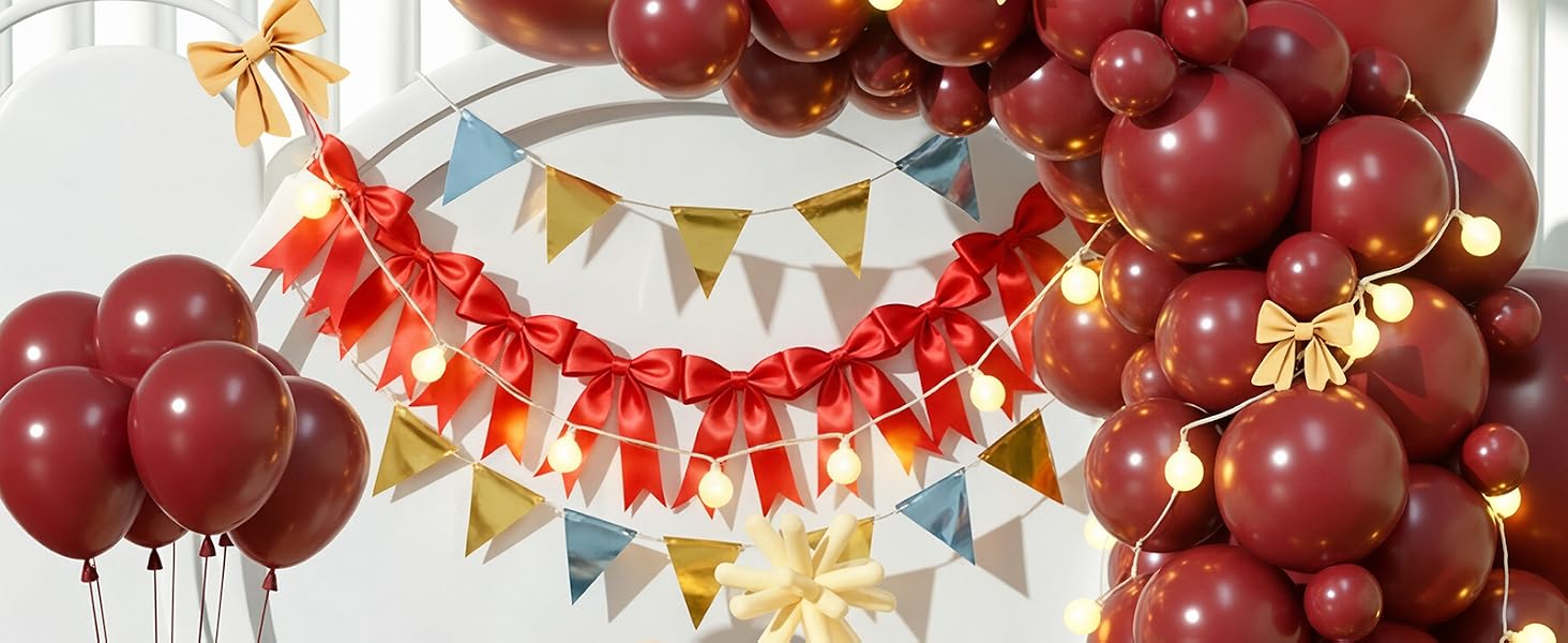 red bow party decorations