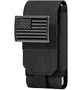 IronSeals Tactical Molle Phone Cover Case, Heavy Duty Loop Belt Holster Pouch with Flag Patch for...