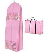 MISSLO Portable Wedding Dress Garment Bag with Bride Tote Bag 8'' Gusseted Dress Bags for Gowns L...