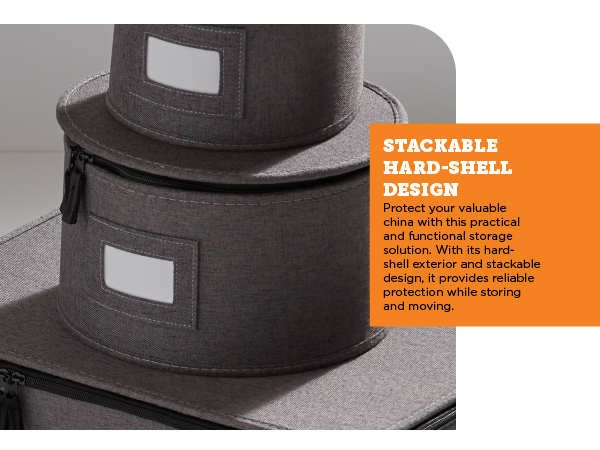 StorageLab Storage Containers 6-Piece Hard Shell Storage Cups, Mugs, Plate, Wine Glass Organizer