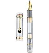 Jinhao 1935 Tiandao Series Fountain Pen, Size 8 Fine Nib Transparent Acrylic with Guitar Clip and...