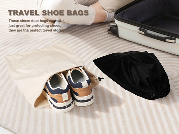 Dustproof Shoe Bags Duster Flannel Shoes Storage with Drawstring Closure