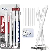 WUO Pen Style Eraser Set, Round & Square Tips, 2 Eraser Pens with 4 Refills | White, TPE Material...