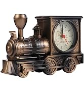 FAVOMOTO Train Clock, Vintage Retro Train Style Alarm Clock Steampunk Decoration Train Model Euro...