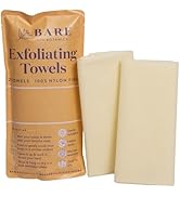 Bare Botanics Heavy-Duty Exfoliating Towels 2 Pcs (White) – Extra Strong 100% Nylon Fiber – Deep ...
