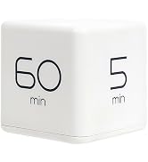 mooas Cube Timer (White), Timers Cube Flip Block Timers Productivity Gravity Sensor Time Manageme...