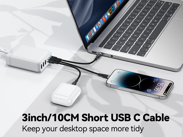 portable charger short usb c cable